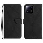 For Xiaomi 13 Stitching Embossed Leather Phone Case(Black) - 1