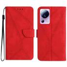 For Xiaomi 13 Lite Stitching Embossed Leather Phone Case(Red) - 1