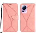 For Xiaomi 13 Lite Stitching Embossed Leather Phone Case(Pink) - 1