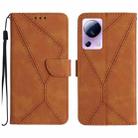 For Xiaomi 13 Lite Stitching Embossed Leather Phone Case(Brown) - 1