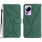 For Xiaomi 13 Lite Stitching Embossed Leather Phone Case(Green) - 1