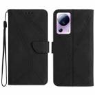 For Xiaomi 13 Lite Stitching Embossed Leather Phone Case(Black) - 1