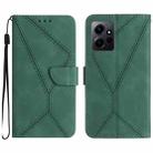 For Xiaomi Redmi Note 12 4G Stitching Embossed Leather Phone Case(Green) - 1