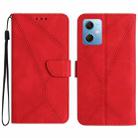 For Xiaomi Redmi Note 12 5G Stitching Embossed Leather Phone Case(Red) - 1