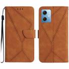 For Xiaomi Redmi Note 12 5G Stitching Embossed Leather Phone Case(Brown) - 1
