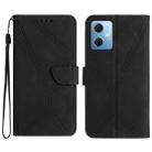 For Xiaomi Redmi Note 12 5G Stitching Embossed Leather Phone Case(Black) - 1