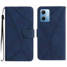 For Xiaomi Redmi Note 12 5G Stitching Embossed Leather Phone Case(Blue) - 1