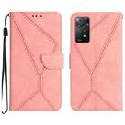 For Redmi Note 12 Pro 4G/5G Stitching Embossed Leather Phone Case(Pink) - 1