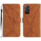 For Redmi Note 12 Pro 4G/5G Stitching Embossed Leather Phone Case(Brown) - 1