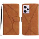 For Xiaomi POCO X5 Pro Stitching Embossed Leather Phone Case(Brown) - 1