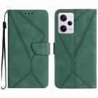 For Xiaomi POCO X5 Pro Stitching Embossed Leather Phone Case(Green) - 1