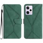 For Xiaomi Redmi Note 12 Pro+ Stitching Embossed Leather Phone Case(Green) - 1