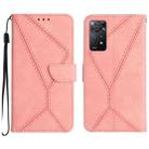 For Redmi Note 11 4G Global Stitching Embossed Leather Phone Case(Pink) - 1