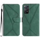 For Redmi Note 11 4G Global Stitching Embossed Leather Phone Case(Green) - 1