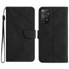 For Redmi Note 11 4G Global Stitching Embossed Leather Phone Case(Black) - 1