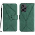 For Xiaomi POCO F5 5G Stitching Embossed Leather Phone Case(Green) - 1