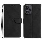 For Xiaomi POCO F5 5G Stitching Embossed Leather Phone Case(Black) - 1