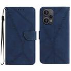 For Xiaomi POCO F5 5G Stitching Embossed Leather Phone Case(Blue) - 1