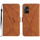 For Xiaomi POCO M5 / M4 5G Stitching Embossed Leather Phone Case(Brown) - 1