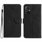 For Xiaomi POCO M5 / M4 5G Stitching Embossed Leather Phone Case(Black) - 1