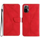 For Xiaomi POCO M5S Stitching Embossed Leather Phone Case(Red) - 1