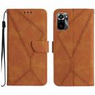 For Xiaomi POCO M5S Stitching Embossed Leather Phone Case(Brown) - 1