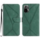 For Xiaomi POCO M5S Stitching Embossed Leather Phone Case(Green) - 1