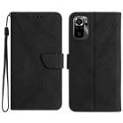 For Xiaomi POCO M5S Stitching Embossed Leather Phone Case(Black) - 1