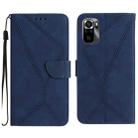 For Xiaomi POCO M5S Stitching Embossed Leather Phone Case(Blue) - 1
