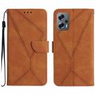 For Xiaomi POCO X4 GT Stitching Embossed Leather Phone Case(Brown) - 1