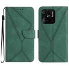 For Xiaomi Redmi 10C Stitching Embossed Leather Phone Case(Green) - 1