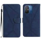 For Xiaomi Redmi 11A Stitching Embossed Leather Phone Case(Blue) - 1