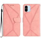 For Xiaomi Redmi A1 / A2 Stitching Embossed Leather Phone Case(Pink) - 1