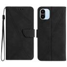 For Xiaomi Redmi A1 / A2 Stitching Embossed Leather Phone Case(Black) - 1