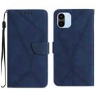 For Xiaomi Redmi A1 / A2 Stitching Embossed Leather Phone Case(Blue) - 1