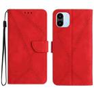 For Xiaomi Redmi A1+ / A2+ Stitching Embossed Leather Phone Case(Red) - 1