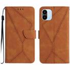 For Xiaomi Redmi A1+ / A2+ Stitching Embossed Leather Phone Case(Brown) - 1