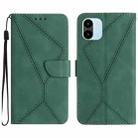 For Xiaomi Redmi A1+ / A2+ Stitching Embossed Leather Phone Case(Green) - 1