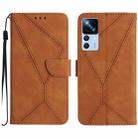 For Xiaomi 12T / 12T Pro Stitching Embossed Leather Phone Case(Brown) - 1