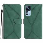 For Xiaomi 12T / 12T Pro Stitching Embossed Leather Phone Case(Green) - 1