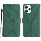 For Xiaomi Redmi 12 5G Stitching Embossed Leather Phone Case(Green) - 1