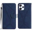 For Xiaomi Redmi 12 5G Stitching Embossed Leather Phone Case(Blue) - 1