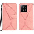 For Xiaomi 13T / 13T Pro Stitching Embossed Leather Phone Case(Pink) - 1