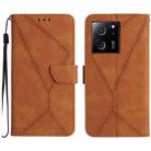 For Xiaomi 13T / 13T Pro Stitching Embossed Leather Phone Case(Brown) - 1