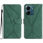 For Xiaomi Redmi 13C 4G Stitching Embossed Leather Phone Case(Green) - 1