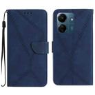 For Xiaomi Redmi 13C 4G Stitching Embossed Leather Phone Case(Blue) - 1