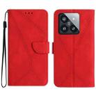 For Xiaomi 14 Stitching Embossed Leather Phone Case(Red) - 1