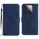 For Xiaomi 14 Stitching Embossed Leather Phone Case(Blue) - 1