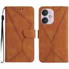 For Xiaomi Redmi 13C 5G Stitching Embossed Leather Phone Case(Brown) - 1