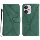 For Xiaomi Redmi 13C 5G Stitching Embossed Leather Phone Case(Green) - 1